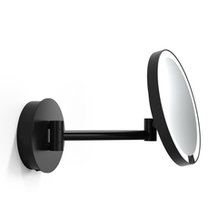 Decor Walther 0125860 Decor Walther Round Just Look WR Косметическое зеркало 21.5см, подвесное, увел. 5x, подсветка LED, цвет: черный матовый фото