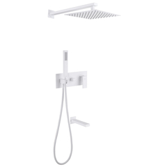 Abber AF8217W Душевая система Abber Daheim AF8217W скрытого монтажа с изливом, белая матовая фото