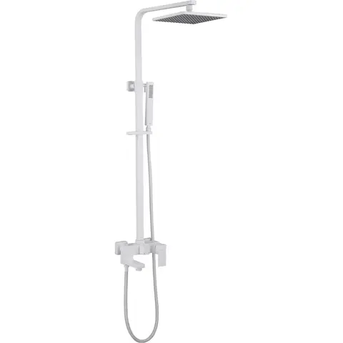 Abber AF8216WL Душевая стойка Abber Daheim AF8216WL с изливом, белая матовая