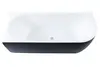 Aquanet 3805-N-MW-MB Ванна FAMILY ELEGANT A 1800х800 мм акрил.,слив-перелив, Белый мат./черный–мат. Black matte (293077)