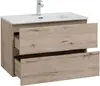 Aquanet 273989 Тумба с раковиной Алвита new 80 2 ящ. цв.дуб веллингтон белый (273989)