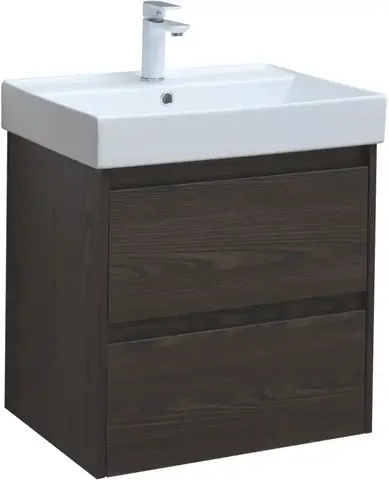 Aquanet 287894 Компл.2 - Тумба Nova Lite 60 2 ящ. цв. дуб черный (287894)