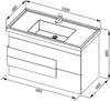 Aquanet 213083 Тумба с раковиной Aquanet Мадейра 100 дуб кантри (213083)