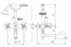 Cezares NOSTALGIA-PBV2-01-M NOSTALGIA-PBV2-01-M Смеситель на борт ванны с поворотным изливом и ручным душем, Хром