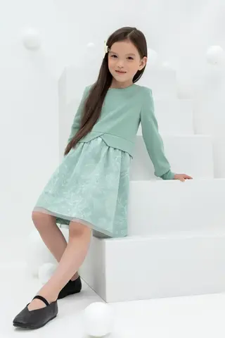 платье  для девочки  КР 5833/голубой прибой к433