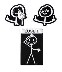 Значок металлический Стикмен Fuck Off Loser