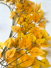 Береза - лиана, гирлянда, ампельное растение, осенний декор, оранжевая, длина 2 метра,более 380 листочков, 1 шт.