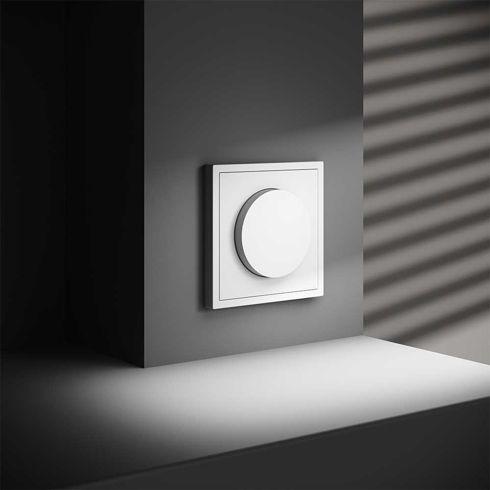 Светорегулятор встраиваемый Voltum S70 поворотно-нажимной 600 Вт, (белый матовый) VLS070302