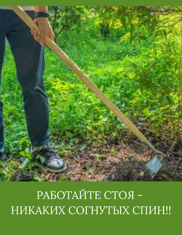 Мотыга - плоскорез, тяпка стальная с длинным черенком для прополки сада и огорода Berry&Bird