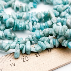 Амазонит крошка, бусины, размер около 4-8 мм, цена за нить 38 см