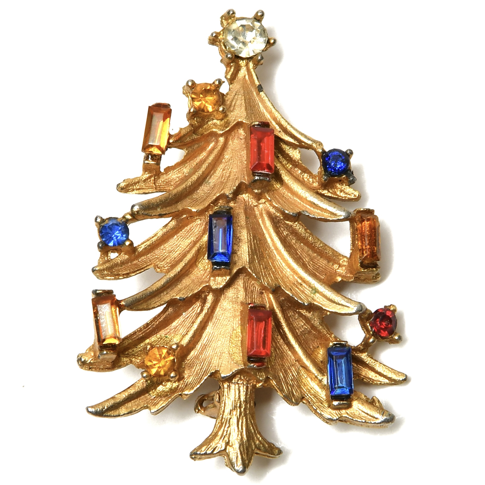 Новогодняя брошь с кристаллами