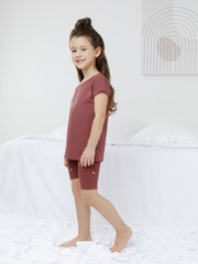 пижама  для девочки  К 1647/шоколадный десерт,сердечки