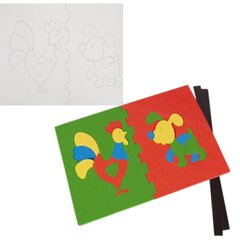 
          Пазлы мягкие магнитные, 300 х 210 мм, "Собака+Петух", 3 +, 15 элементов, для игры в ванной и на холодильник, европодвес