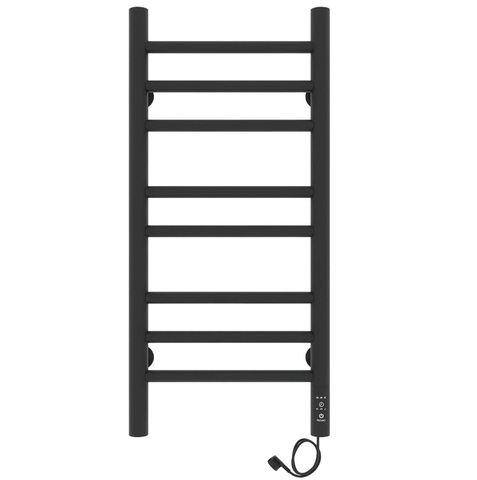 Laris Лаванда ЧКЧ П8 300/700 73207625 Полотенцесушитель электрический 70x35 см, подключение справа, матовый черный, лесенка, из стали