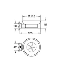 Мыльница стеклянная Grohe Essentials Сube 40754001
