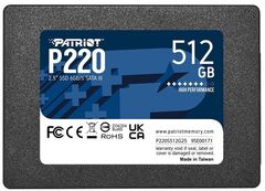 SSD Patriot P220 512Гб, 2.5", SATA3, Retail, Чтение:550мб/с, Запись:500мб/с, радиатор (P220S512G25)