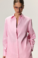 Рубашка из хлопка в полоску KOS Розовый