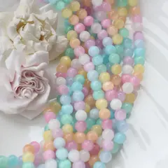 Селенит бусины, шарик, микс, 8 мм, 1 нить, К021