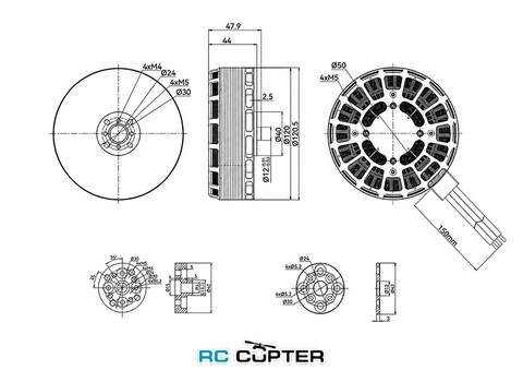 T-Motor MN1115 KV130 (36", 12S, 33.4 кг)