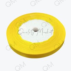 Лента атласная 1 см 25 ярдов (желтая) №112