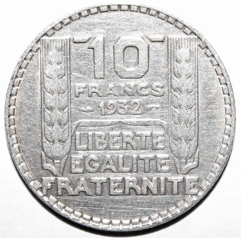 10 франков 1932 год. Франция. Серебро. VF