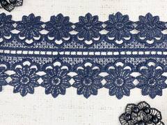 Кружево плетёное, ш. 10,5 см, тёмно-синий