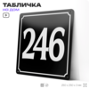 Адресная табличка с номером дома 246, на фасад и забор, черная, 25х25 см, Айдентика Технолоджи