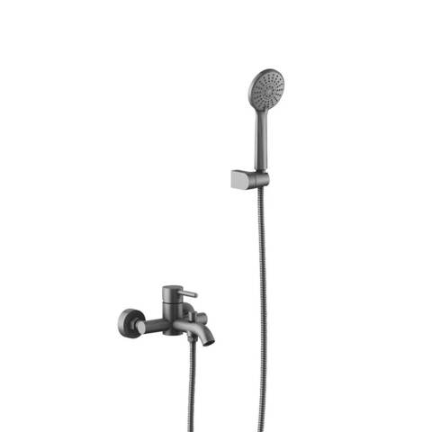 Aquatek AQ1349BGM AQ1349BGM ЕВРОПА смеситель для ванны с душевым набором, шлиф. черный хром