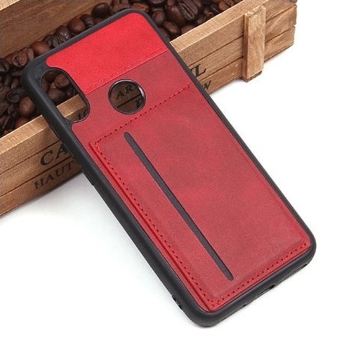 Чехол с карманом под пластиковые карты для Xiaomi Mi A2 (красный)