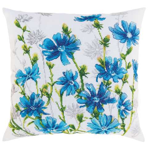 Коллекция:	Подушки / Цветы¶Название по-английски:	Chicory blossoms¶Название по-русски:	Цветет цикори
