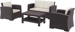 Комплект пластиковой плетеной мебели Monaco Lounge Set, коричневый