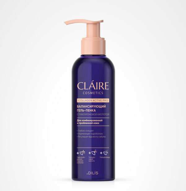 Claire Cosmetics Collagen Active Pro Гель-пенка Балансирующий 195мл