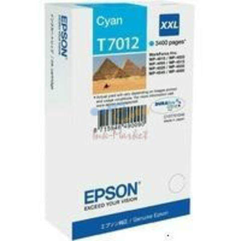 T7012 Картридж EPSON голубой экстраповышенной емкости для WP-4015/WP-4095/WP-4515/WP-4595