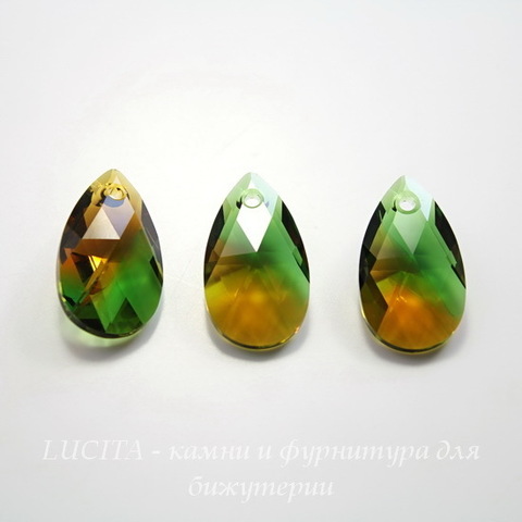 6106 Подвеска Сваровски Капля Fern Green/Topaz Blend (22 мм)
