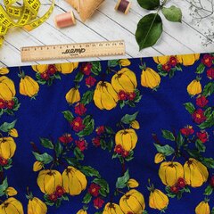 Ткань флис айва спелая с листьями