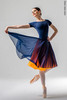 300 C two-sided rehearsal skirt | dark_sapphire-neon_orange