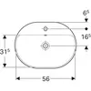 Geberit VariForm Раковина встраиваемая в столешницу эллиптической формы, 60х45 см, с отв. под смеситель, с отв. перелива