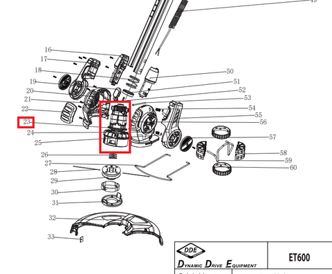 Двигатель эл. переменного тока DDE ET650 резьба М6 правая (2AG90017R)
