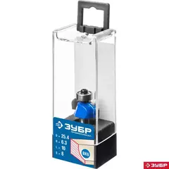 ЗУБР 25.4 x 10 мм, радиус 6.3 мм, фреза кромочная калевочная №2, Профессионал (28702-25.4)