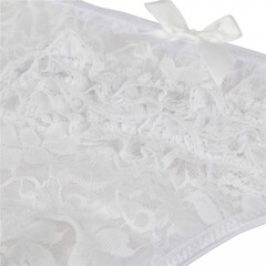 Трусики кружевные с доступом, белые, 3XL-4XL