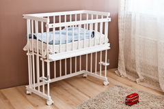 С 751 Кровать детская  приставная "Малуша" (слоновая кость)