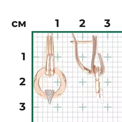 02-5004-00-101-1111 -Серьги с английским замком из комбинированного золота с бриллиантом