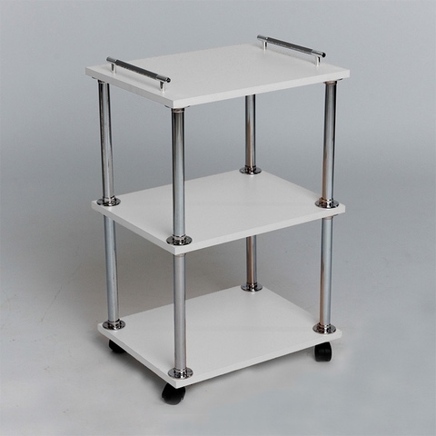 Косметологическая тележка дерево (белая)