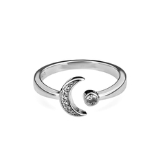 Латунное кольцо "Символ Лунница с фианитами" silver