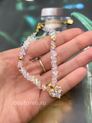 Колье-чокер хамелеон  с подвеской в форме сердца