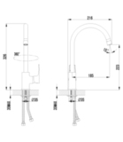Смеситель для кухни с высоким поворотным изливом LEMARK PLUS FACTOR LM1605C