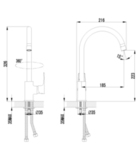 Смеситель для кухни с высоким поворотным изливом LEMARK PLUS FACTOR LM1605C