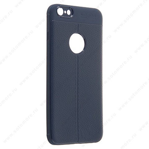 Накладка Carbon 360 силиконовая с кожаными вставками для Apple iPhone 6s Plus/ 6 Plus синий