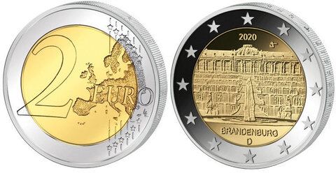 2 евро Германия - Бранденбург. 2020 год