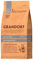 GRANDORF GRAIN FREE DOG ADULT MEDIUM & MAXI RABBIT & TURKEY беззерновой для взрослых собак средних и крупных пород с кроликом и индейкой 10 кг